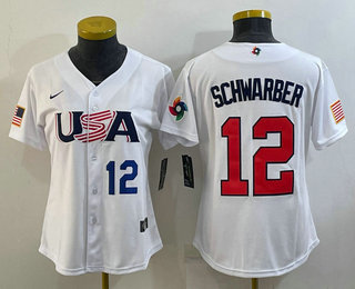 Womens USA Baseball #12 Kyle Schwarber Number 2023 White World Classic Stitched Jersey,We sell and wholesale Womens USA Baseball #12 Kyle Schwarber Number 2023 White World Classic Stitched Jersey on line form chian!